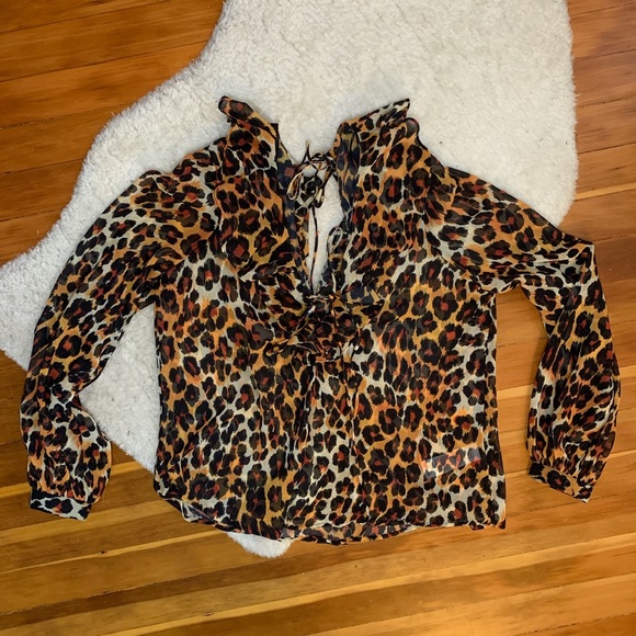 Topshop leopard print blouse 8 - Picture 3 of 4